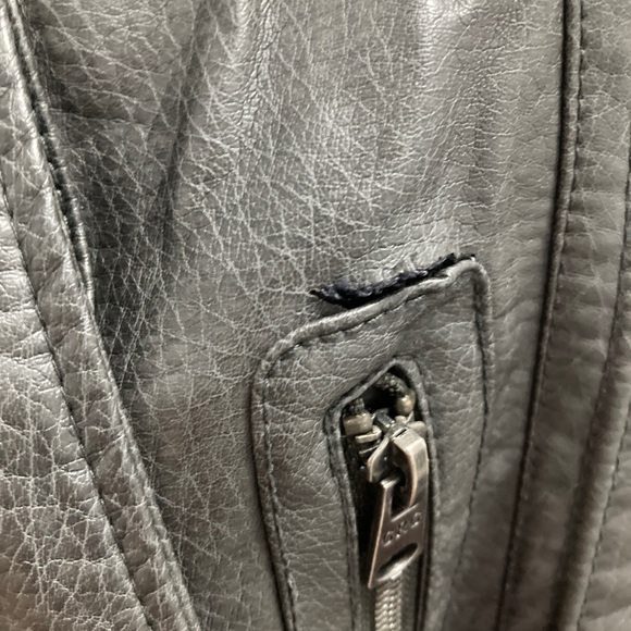 Faux leather grey jacket - Picture 4 of 4